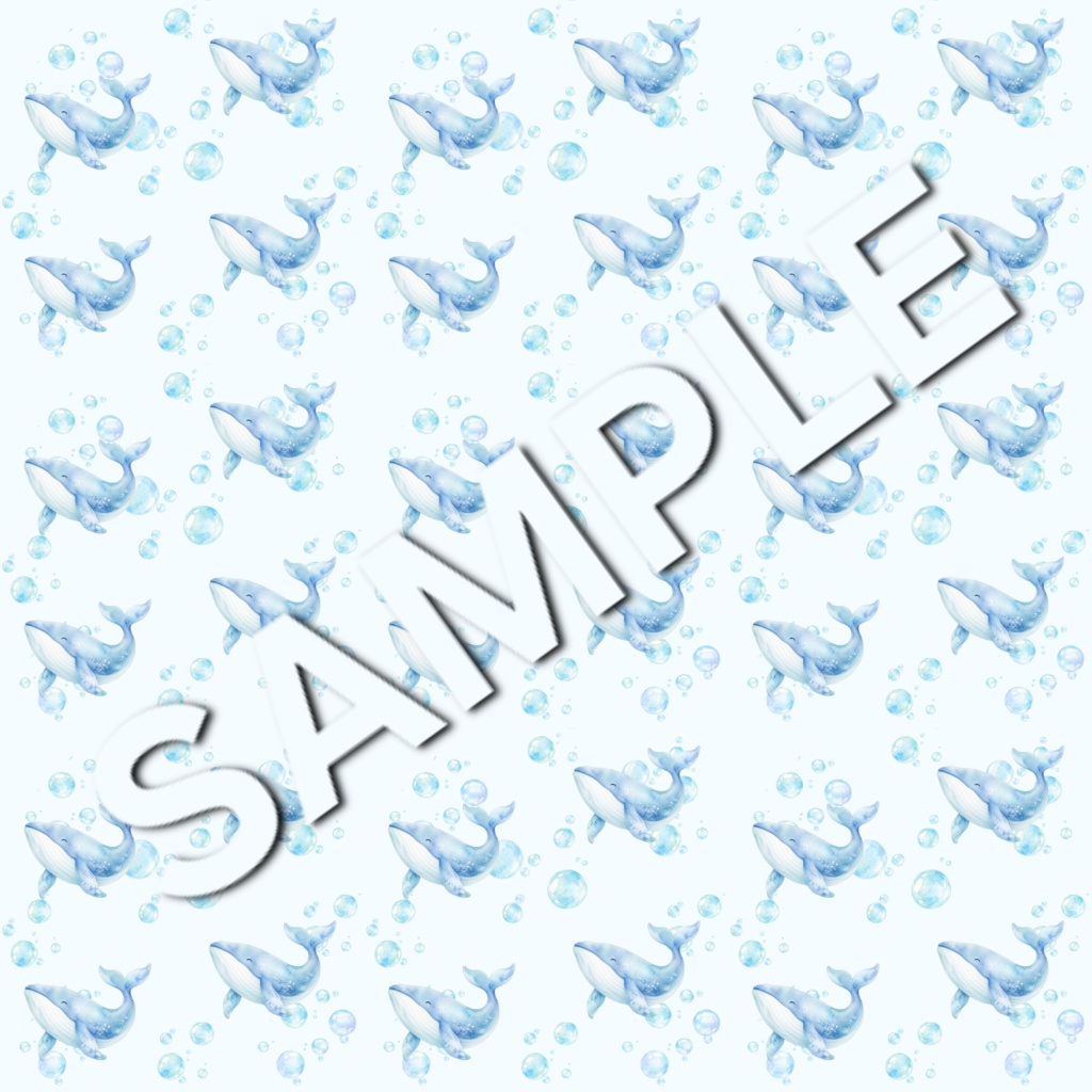 ふんわり水彩 海のデジタルペーパー 🐋🫧