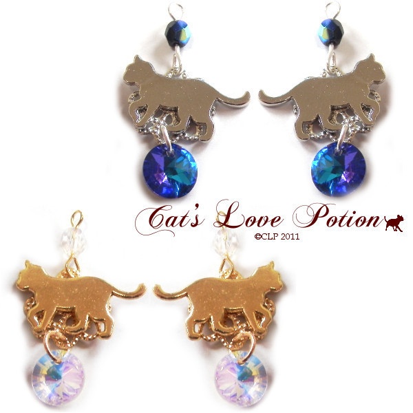 猫 イヤリング ピアス 真昼と真夜中のねこ Cat's Love Potion