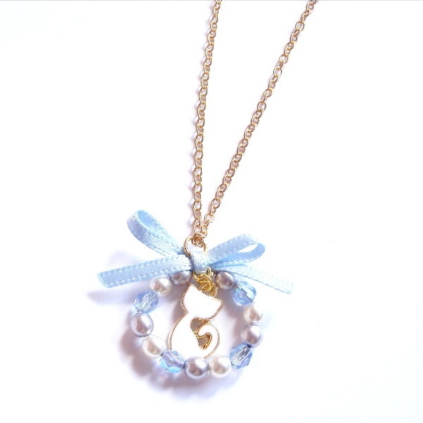 猫 チェコ パール クリスマス リース ピアス イヤリング ネックレス Cat's Love Potion