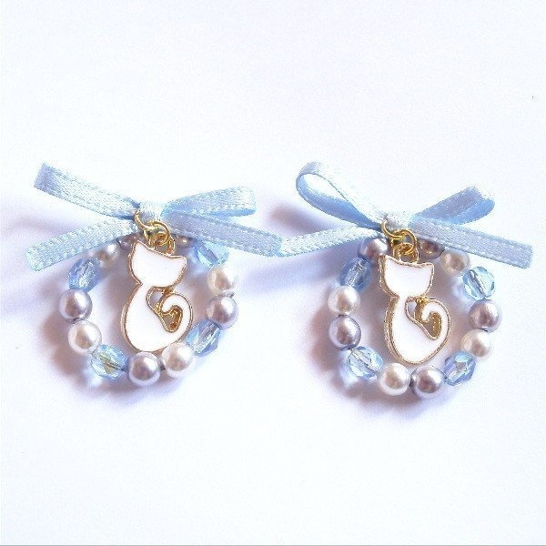 猫 チェコ パール クリスマス リース ピアス イヤリング ネックレス Cat's Love Potion