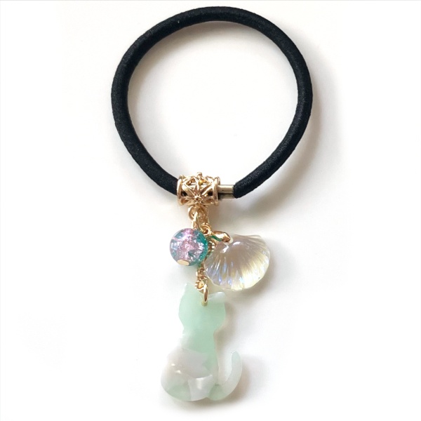 猫 ヘアアクセサリー べっ甲風 海色猫 シェル ヘアピン Cat's Love Potion