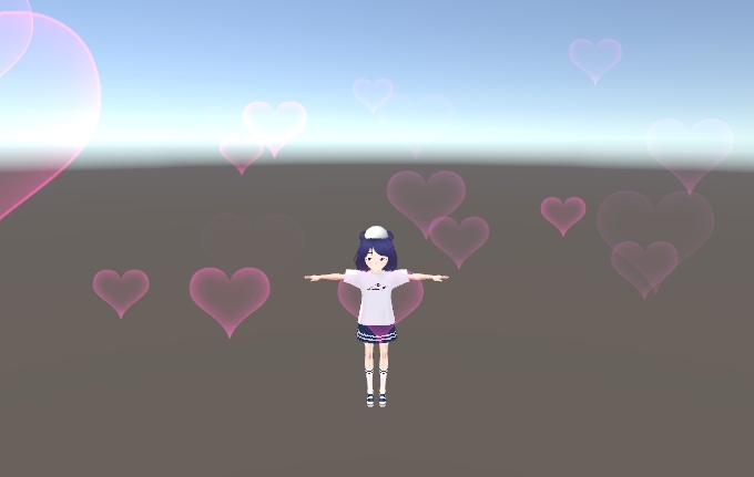 【VRChat想定】空間にハートエフェクト