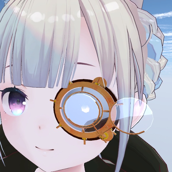 【VRChat想定】スチームパンク風片目ゴーグル(アニメーション付)(左右版あり)