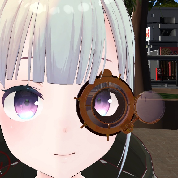 【VRChat想定】スチームパンク風片目ゴーグル(アニメーション付)(左右版あり)