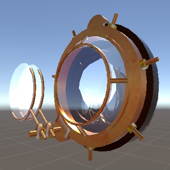 【VRChat想定】スチームパンク風片目ゴーグル(アニメーション付)(左右版あり)