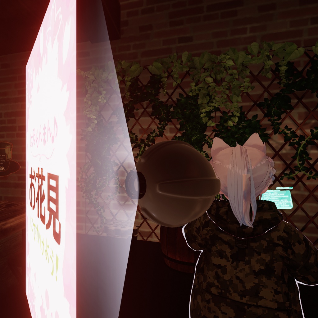 【VRChat想定】浮遊型サイネージ(最大4枚掲示物表示)