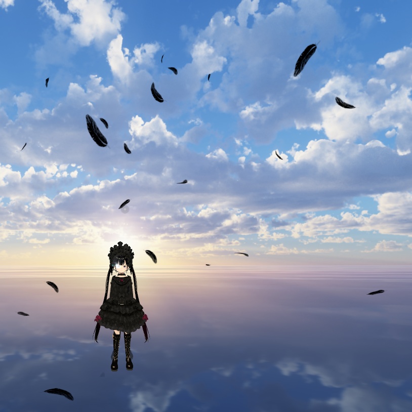 【VRChat想定】羽が舞い落ちる範囲エフェクト