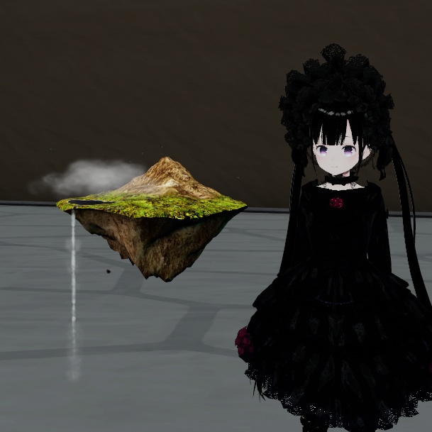 【VRChat想定】浮遊島(ペット用・インテリア用2種セット)オブジェクト