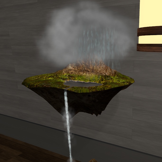 【VRChat想定】浮遊島(ペット用・インテリア用2種セット)オブジェクト