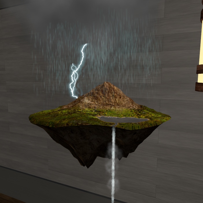 【VRChat想定】浮遊島(ペット用・インテリア用2種セット)オブジェクト