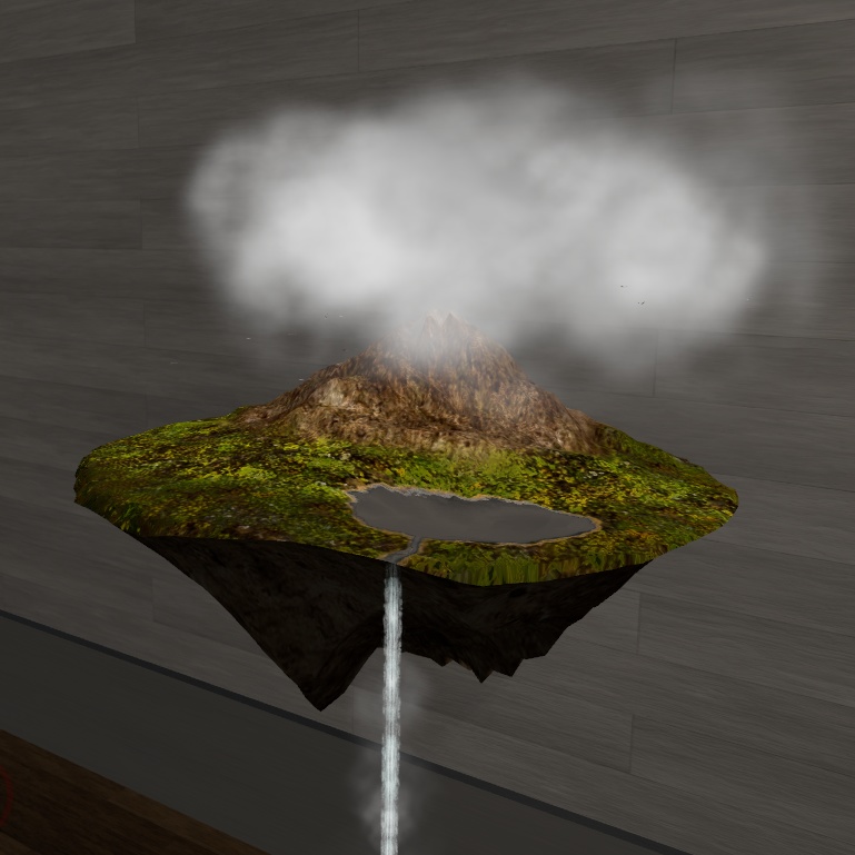 【VRChat想定】浮遊島(ペット用・インテリア用2種セット)オブジェクト