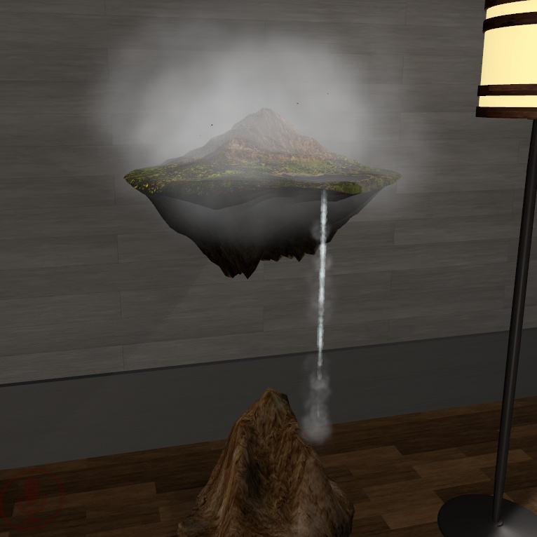 【VRChat想定】浮遊島(ペット用・インテリア用2種セット)オブジェクト