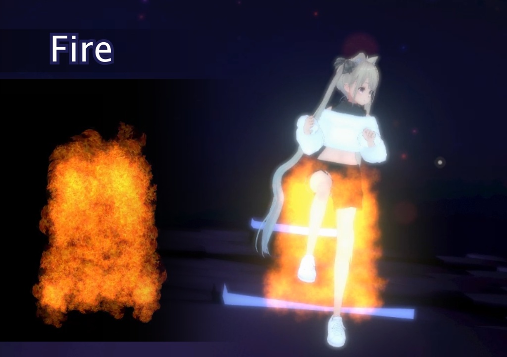 【VRChat想定】パーティクルスカート ロング(Particle Skirt)