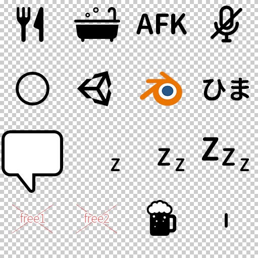 【VRC想定】ステータスサイン / Status Sign