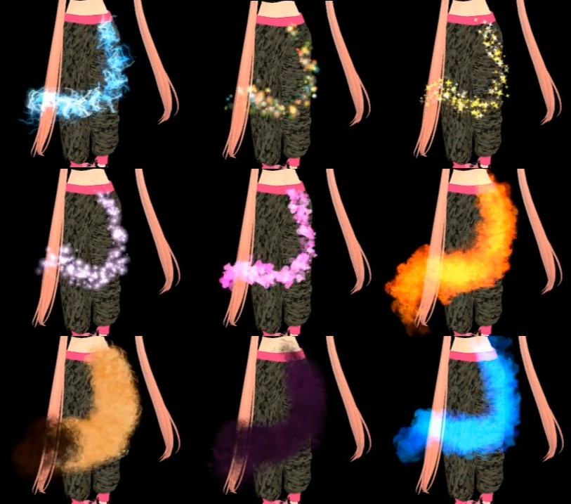 【VRChat想定】パーティクルテイル(パーティクル全9種類セット)