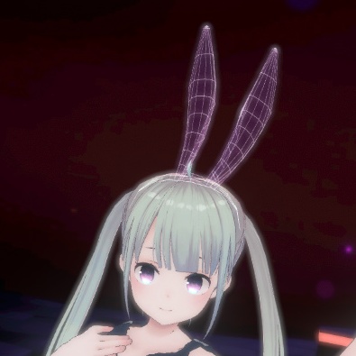 【VRChat想定】デジタルけもみみ3点セット(うさ耳・垂れうさ耳・ねこ耳)