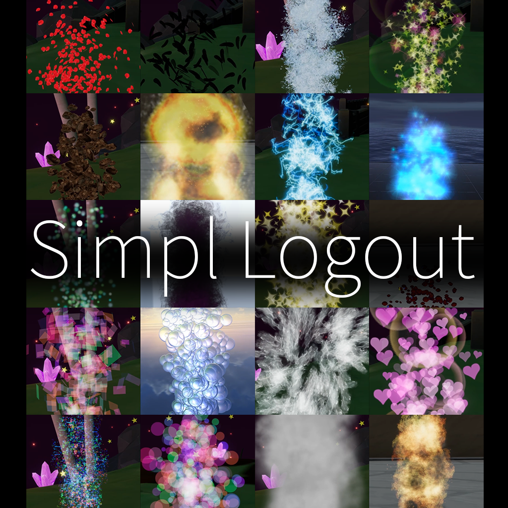 【VRC想定】シンプルログアウトエフェクト20点セット【simple logout】