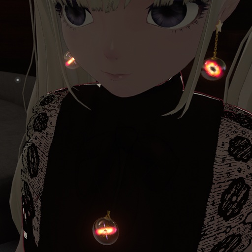 【VRC想定】ブラックホールアクセサリ【イヤリング・ネックレス】