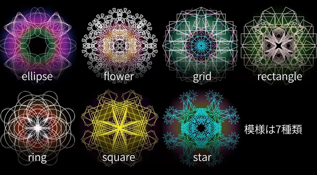 【VRC想定】幾何学模様メガネ&イヤリング AudioLink対応