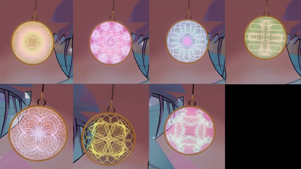 【VRC想定】幾何学模様メガネ&イヤリング AudioLink対応