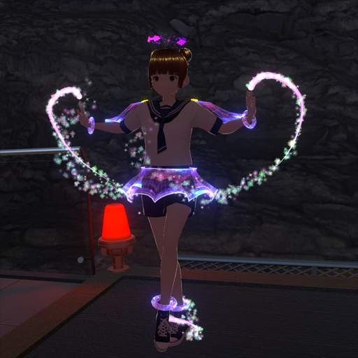 【VRC想定】ギャラクシーダンスセット(スカート・肩パーツ・天使の輪・ブレスレット・トレイルエフェクト)