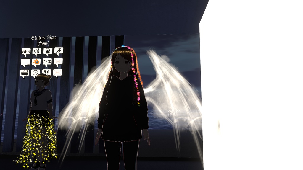 【VRC想定】墨絵ウィング2色セット(Sumi-e Wing)