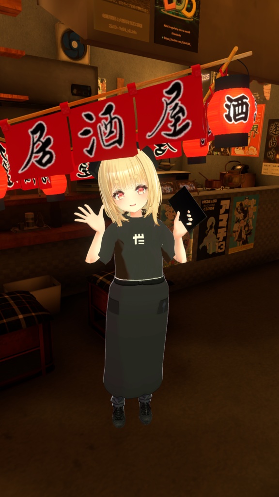 無料【VRC想定】のれん&提灯天使の輪