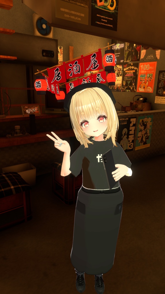 無料【VRC想定】のれん&提灯天使の輪