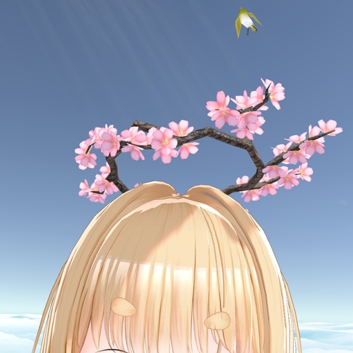 【VRC想定】桜天使の輪(パーティクル&ウグイスギミック付き)