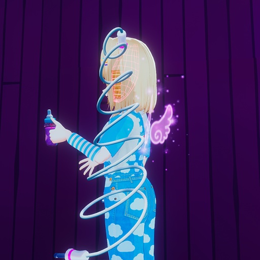 【VRC想定】ケーブルツインテール(Cable Twin Tail)