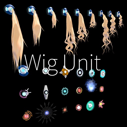 【VRC想定】ウィッグユニット / Wig Unit