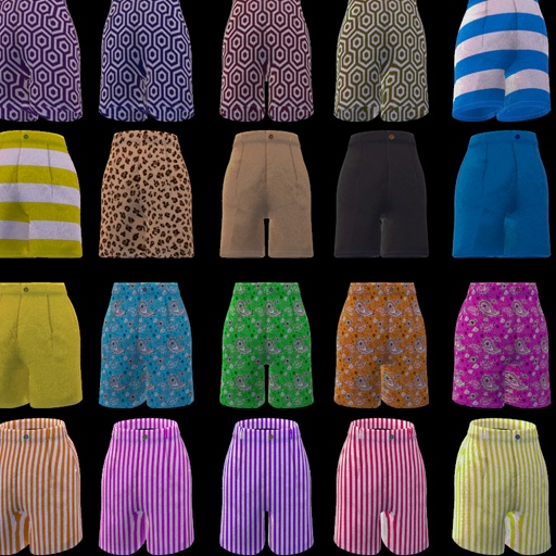 【VRC想定-AAF対応】Half Pants(マテリアル70種)