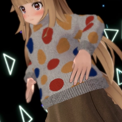 【VRC想定-AAF対応】ハイネックセーター・肩掛けニットセット(マテリアル45種)