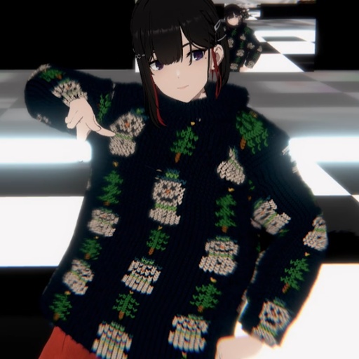 【VRC想定-AAF対応】ハイネックセーター・肩掛けニットセット(マテリアル45種)