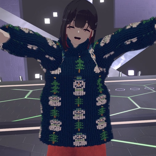 【VRC想定-AAF対応】ハイネックセーター・肩掛けニットセット(マテリアル45種)