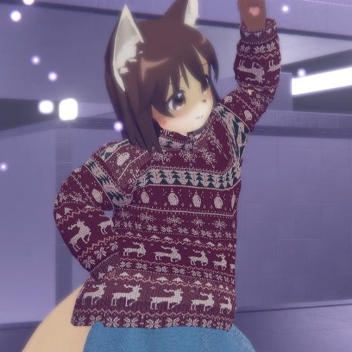 【VRC想定-AAF対応】ハイネックセーター・肩掛けニットセット(マテリアル45種)