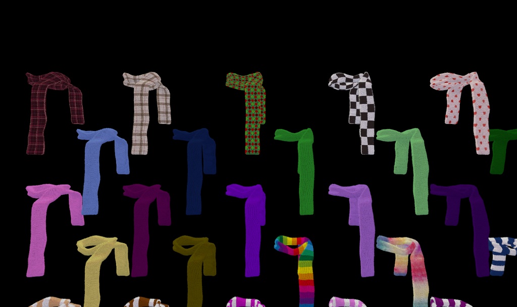 【VRC想定-AAF対応】マフラー(マテリアル54種)