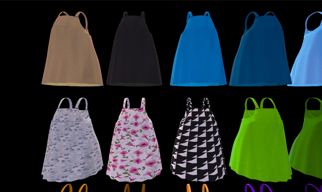 【VRC想定-AAF対応】ミニワンピース(マテリアル32種)