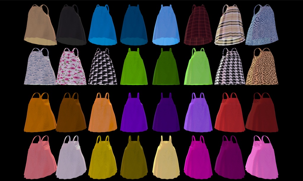 【VRC想定-AAF対応】ミニワンピース(マテリアル32種)