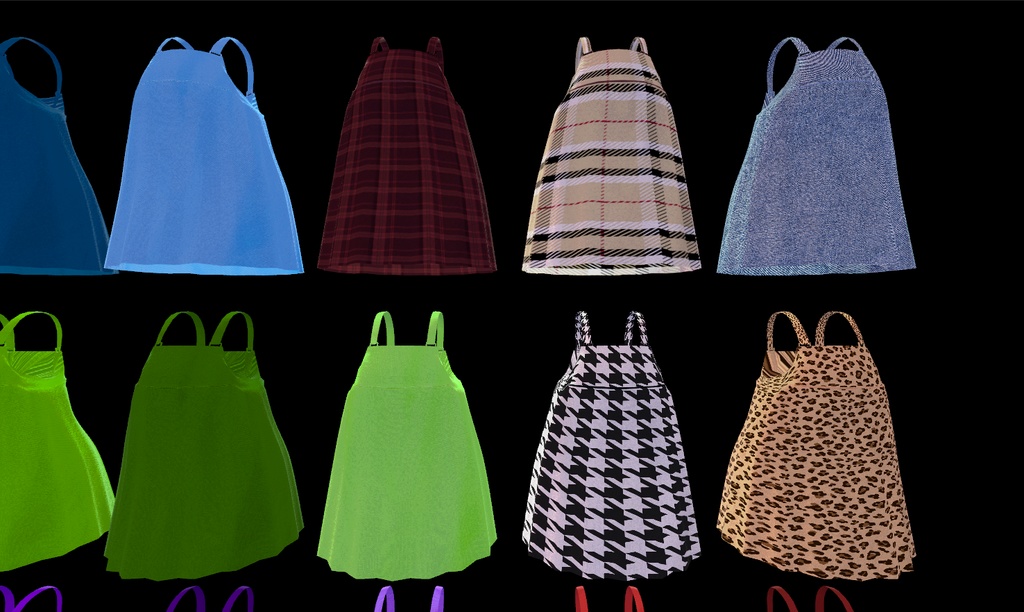 【VRC想定-AAF対応】ミニワンピース(マテリアル32種)