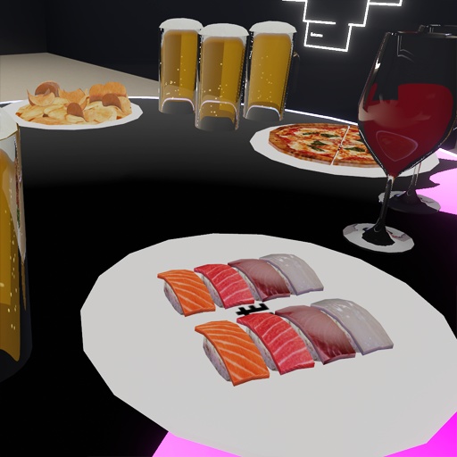 【VRC想定】どこでも飲み会セット / Portable Party Table