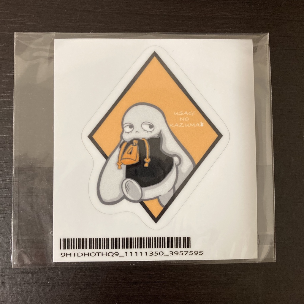 うさぎのかずまステッカー トランプ柄