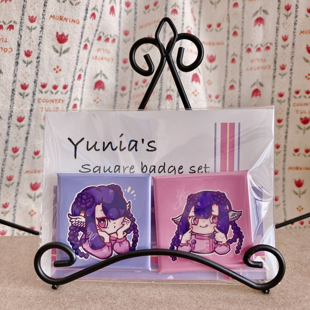 スクエア缶バッジセット【渡ちゃん・ユニアちゃん】