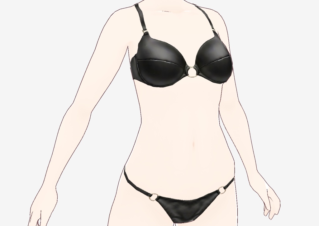 Vroid 水着 ブラック ビキニ Gen4