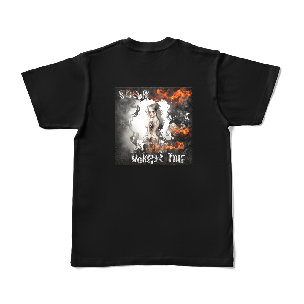 Smoke Fire Girl Ｔシャツ　背面　黒