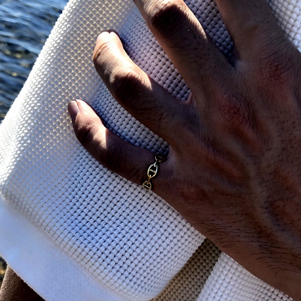 ハワイアンジュエリー リング 指輪 スクロール ウェーブ ステンレス grs8704