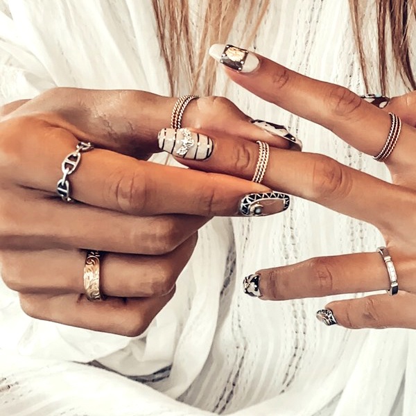 ハワイアンジュエリー リング 指輪 スクロール ウェーブ ステンレス grs8704