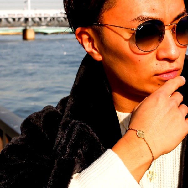 ハワイアンジュエリー ブレスレット コイン スクロール 波 ステンレス gbs8197