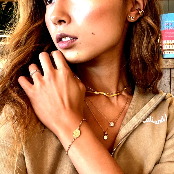 ハワイアンジュエリー ブレスレット コイン スクロール 波 ステンレス gbs8197