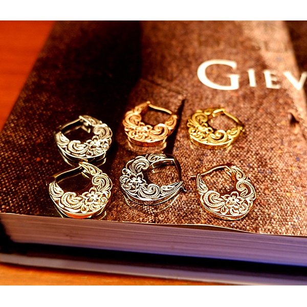 ハワイアンジュエリー ピアス 片耳用 クラシカル プルメリア ステンレス 金属アレルギー対応   ges8258